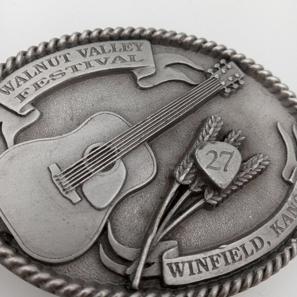 Acoustic Guitar 1998 Belt Buckle Walnut Valley Festival 27th Winfield KS Music - Picture 4 of 8